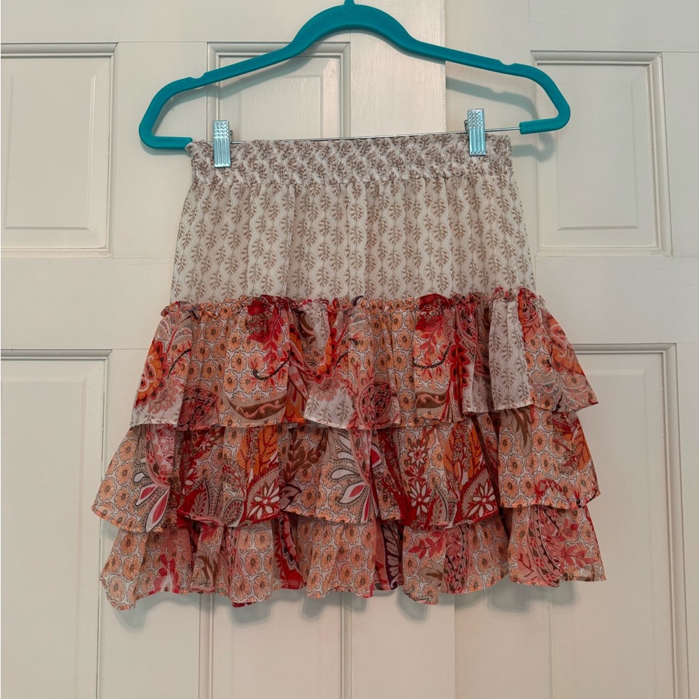 Misa Los Angeles Floral Tiered Skirt